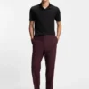 Slim-Fit-Poloshirt mit Johnny-Kragen aus Stretch-Baumwolle