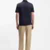 Slim-Fit-Poloshirt mit Johnny-Kragen aus Stretch-Baumwolle