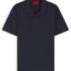 Slim-Fit-Poloshirt mit Johnny-Kragen aus Stretch-Baumwolle