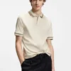 Slim-Fit-Poloshirt mit Kontraststreifen aus merzerisierter Baumwolle Slim-Fit-Poloshirt mit Kontraststreifen aus merzerisierter Baumwolle