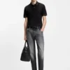 Slim-Fit-Poloshirt mit Kontraststreifen aus merzerisierter Baumwolle