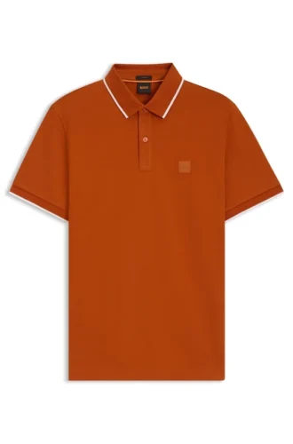 Slim-Fit-Poloshirt mit Logo-Patch aus Stretch-Baumwolle