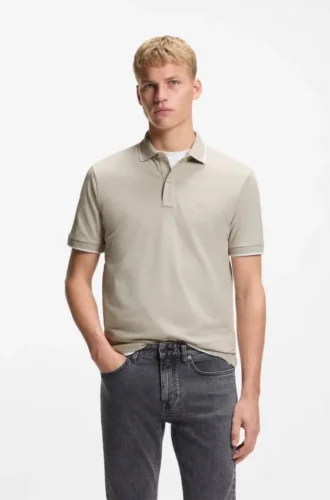 Slim-Fit-Poloshirt mit Logo-Patch aus Stretch-Baumwolle