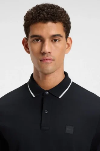 Slim-Fit-Poloshirt mit Logo-Patch aus Stretch-Baumwolle