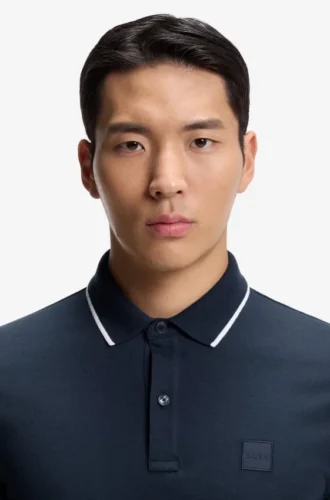 Slim-Fit-Poloshirt mit Logo-Patch aus Stretch-Baumwolle