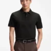 Slim-Fit-Poloshirt mit Streifenbesatz aus merzerisierter Baumwolle