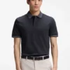 Slim-Fit-Poloshirt mit Streifenbesatz aus merzerisierter Baumwolle