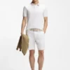 Slim-Fit-Poloshirt mit Streifenbesatz aus merzerisierter Baumwolle