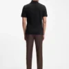 Slim-Fit-Poloshirt mit Streifenbesatz aus merzerisierter Baumwolle