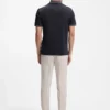 Slim-Fit-Poloshirt mit Streifenbesatz aus merzerisierter Baumwolle