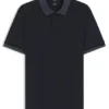 Slim-Fit-Poloshirt mit Streifenbesatz aus merzerisierter Baumwolle