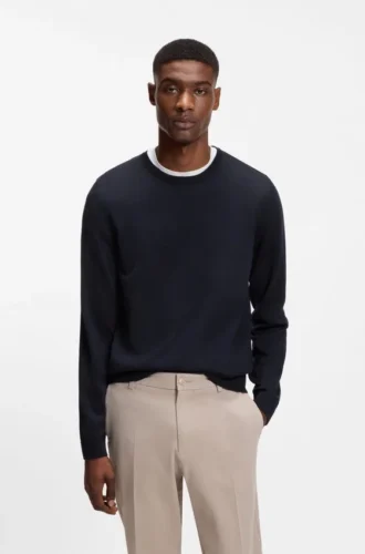 Slim-Fit-Pullover aus Merinowolle