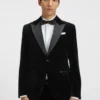 Slim-Fit-Smokingjacke aus Baumwollsamt