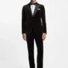 Slim-Fit-Smokingjacke aus Baumwollsamt