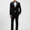 Slim-Fit-Smokingjacke aus Baumwollsamt