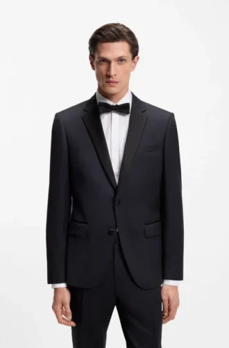 Slim-Fit-Smokingjacke aus Serge aus Schurwolle