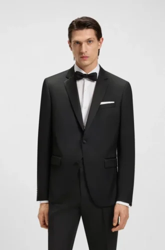 Slim-Fit-Smokingjacke aus Serge aus Schurwolle