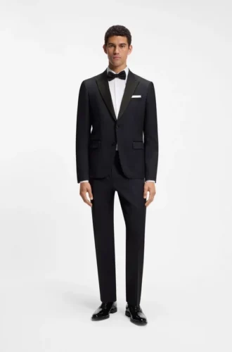 Slim-Fit-Smokingjacke aus Serge aus Schurwolle