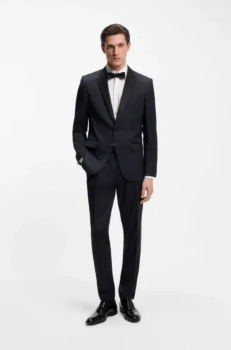 Slim-Fit-Smokingjacke aus Serge aus Schurwolle
