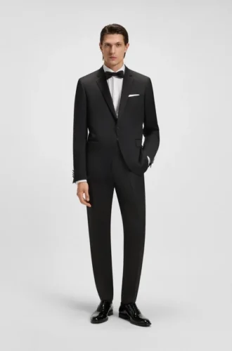 Slim-Fit-Smokingjacke aus Serge aus Schurwolle