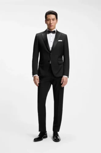 Slim-Fit-Smokingjacke aus Serge aus Schurwolle