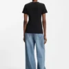 Slim-Fit-T-Shirt aus Baumwolle mit blauem Box-Logo