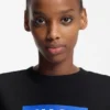 Slim-Fit-T-Shirt aus Baumwolle mit blauem Box-Logo