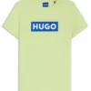 Slim-Fit-T-Shirt aus Baumwolle mit blauem Box-Logo