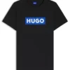 Slim-Fit-T-Shirt aus Baumwolle mit blauem Box-Logo