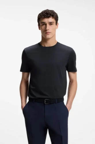 Slim-Fit-T-Shirt aus merzerisierter Baumwolle