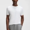 Slim-Fit-T-Shirt aus merzerisierter Baumwolle mit Kontrastbesatz