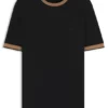 Slim-Fit-T-Shirt aus merzerisierter Baumwolle mit Kontrastbesatz