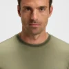 Slim-Fit-T-Shirt aus merzerisierter Baumwolle mit Kontrastbesatz