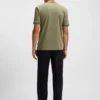 Slim-Fit-T-Shirt aus merzerisierter Baumwolle mit Kontrastbesatz