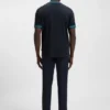 Slim-Fit-T-Shirt aus merzerisierter Baumwolle mit Kontrastbesatz