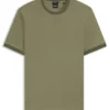 Slim-Fit-T-Shirt aus merzerisierter Baumwolle mit Kontrastbesatz