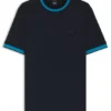Slim-Fit-T-Shirt aus merzerisierter Baumwolle mit Kontrastbesatz