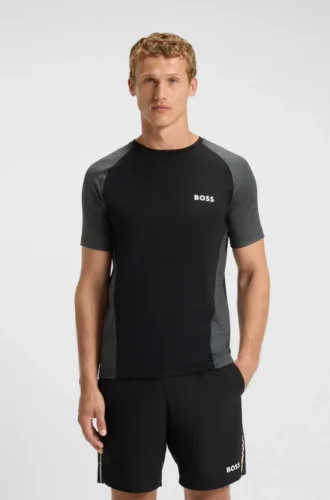 Slim-Fit-T-Shirt aus Mesh-Jersey mit Colour-Blocking