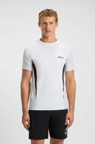 Slim-Fit-T-Shirt aus Mesh-Jersey mit Colour-Blocking