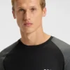 Slim-Fit-T-Shirt aus Mesh-Jersey mit Colour-Blocking