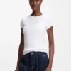 Slim-Fit-T-Shirt aus Stretch-Baumwolle mit gesticktem Logo