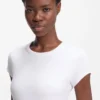 Slim-Fit-T-Shirt aus Stretch-Baumwolle mit gesticktem Logo
