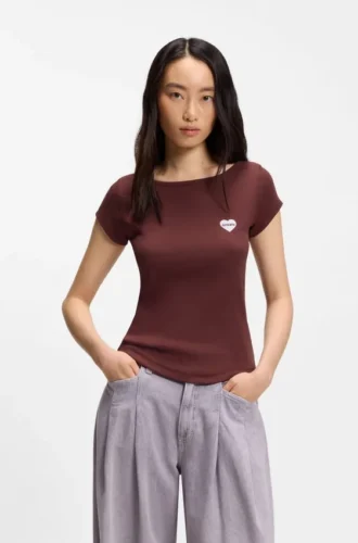 Slim-Fit-T-Shirt aus Stretch-Baumwolle mit Print