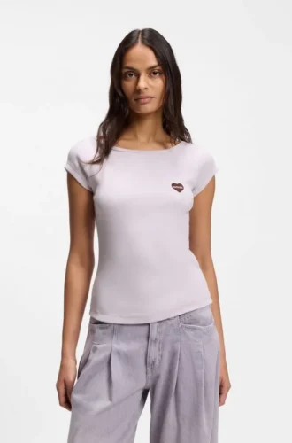 Slim-Fit-T-Shirt aus Stretch-Baumwolle mit Print