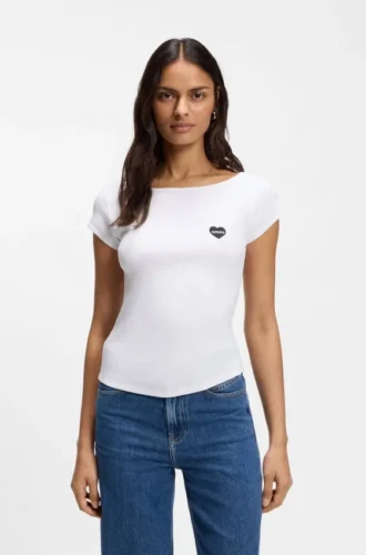 Slim-Fit-T-Shirt aus Stretch-Baumwolle mit Print