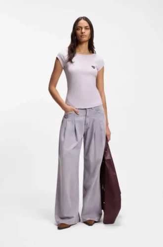 Slim-Fit-T-Shirt aus Stretch-Baumwolle mit Print