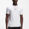 Slim-Fit-T-Shirt mit Jacquard-Streifen und Logo-Print