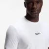 Slim-Fit-T-Shirt mit Jacquard-Streifen und Logo-Print