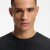 Slim-Fit-T-Shirt mit Jacquard-Streifen und Logo-Print