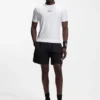 Slim-Fit-T-Shirt mit Jacquard-Streifen und Logo-Print